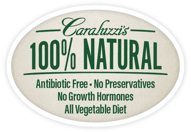 100% Natural Logo for Bologna Caraluzzi's 100% Natural Delicatessen Logo