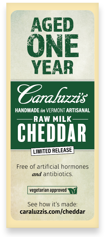 Caraluzzi's Raw Milk One Year Aged Cheddar Packaged