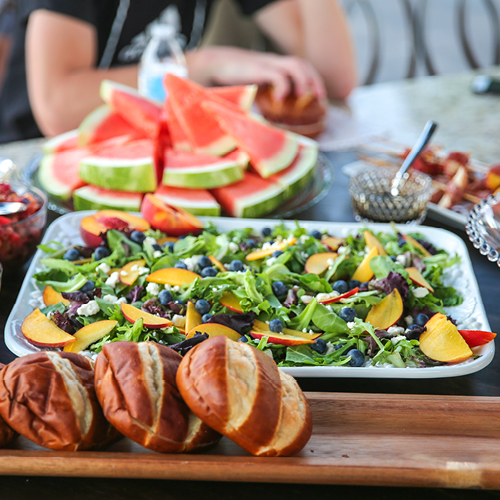 Peach & Spring Mix Salad