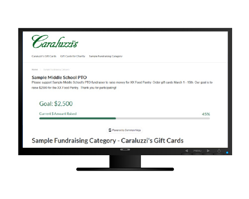 Caraluzzi's Fundraising Landing Page