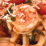 Shrimp, Caserecci Pasta & Arugula Tomato Sauce