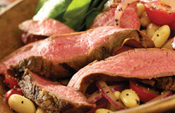 Grilled Flank Steak with Warm Bean Salad