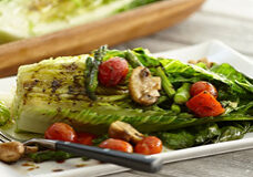 Grilled Romaine & Vegetable Salad
